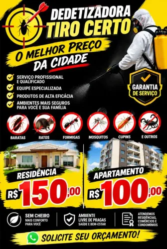Dedetização em geral melhor preço da cidade