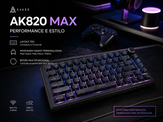 Teclado Mecânico Ajazz Ak820K MaX