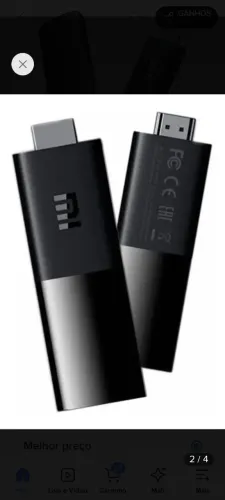 Mi Tv Stick 2a Geração Xiaomi Controle De Voz Full Hd 8gb