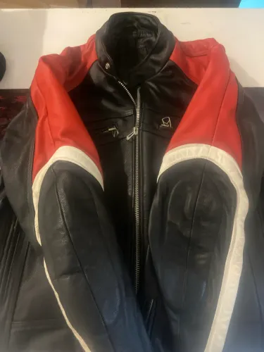 Jaqueta couro motociclista