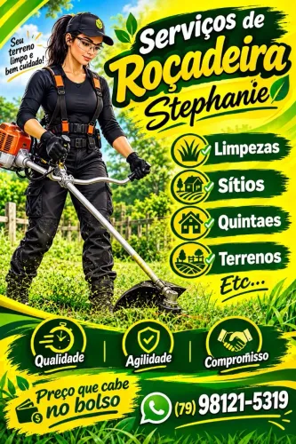Trabalhos com roçadeira limpeza sítio terreno quintal somente em Itaporanga d'ajuda