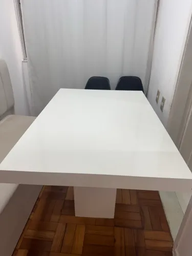 Mesa de Jantar Branca + Canto Alemão - Conjunto