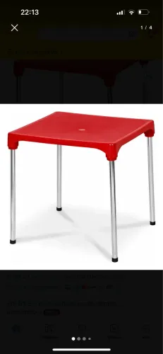 Mesa quadrada pé inox