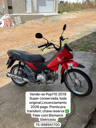 Honda pop 110 ano 2019/2019 super conservada toda original