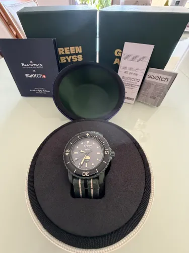 Relógio Blancpain x swatch Green Abyss automático
