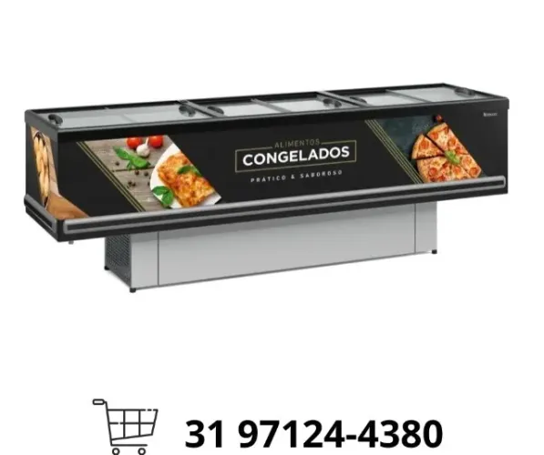 Ilha de Congelados 3M Vidro Reto Gelopar 220v