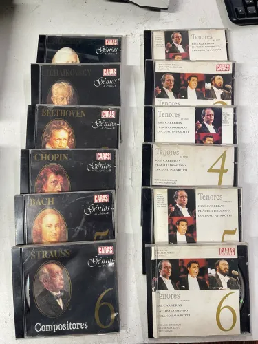 Coleção 12 CDS genios da música compositores e Tenores ao vivo caras 