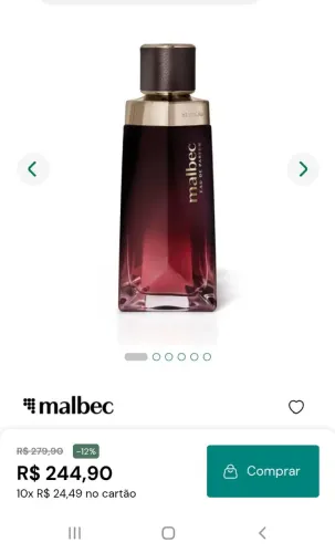 Malbec EAU DE PARFAN Lançamento