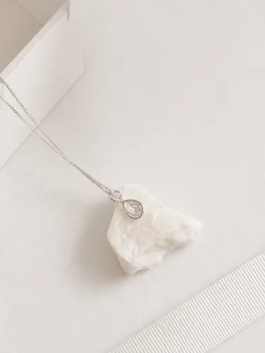 Colar prata 925 ponto de luz gota