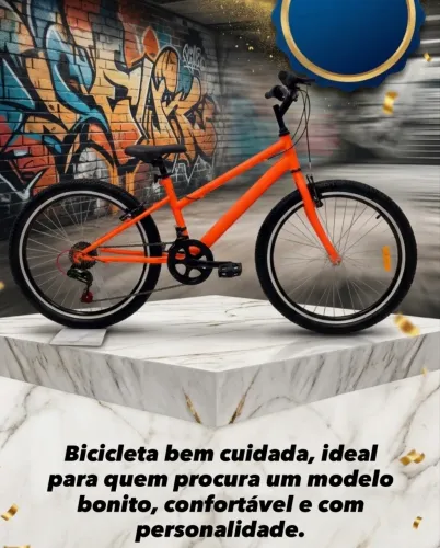Bicicleta Caloi Ceci BMX Personalizada Laranja Conservada