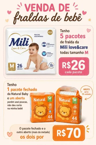 Fraldas descartáveis tamanho M