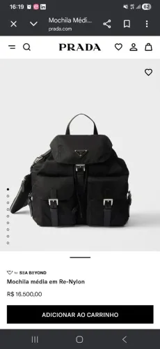 Mochilha Prada Original Re-nylon Nova