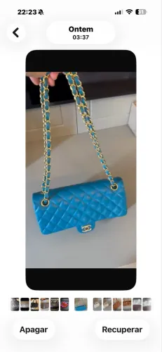 Mais um ACHADO NOVINHO BOLSA CHANEL AZUL AQUELE CLÁSSICO