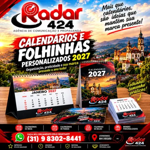 CALENDÁRIOS E FOLHINHAS PERSONALIZADOS 2027