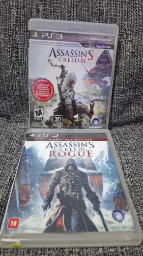 Lote de jogos ps3 ASSASSINS CREED 3 E ROGUE
