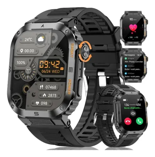Smartwatch Sport Preto e Resistência IP68