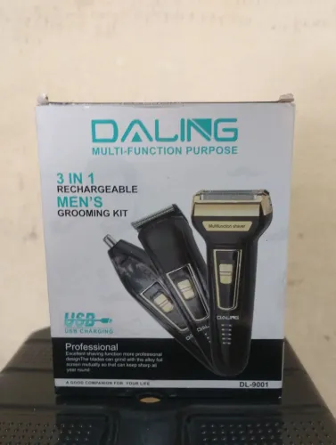 Maquininha Barbeador 3 em 1 Daling DL-9001 Recarregável USB (Nova na Caixa)