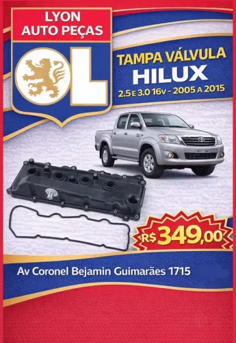 Tampa de valvula Hilux 2005 a 2015