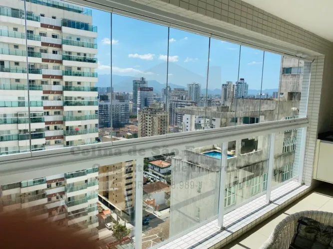 Apartamento à venda em condomínio Gonzaga, Santos-SP: 1 quarto, 1 suíte, 2 salas, 1 banhei