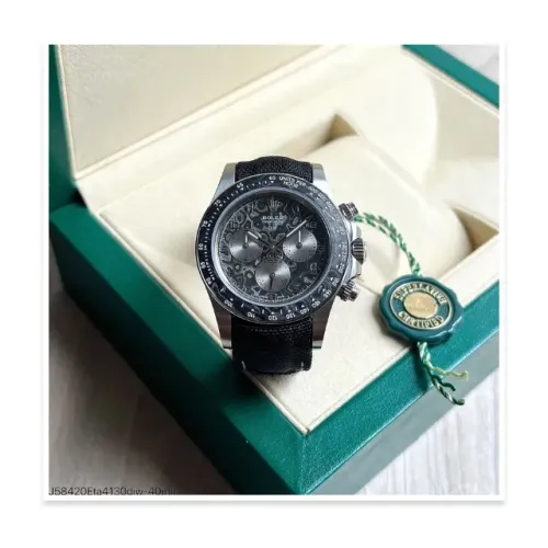 Relógio Rolex Daytona Skeleton 40mm Tecido Preto Super C ETA - Novo