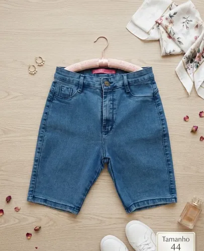 Bermuda jeans feminina