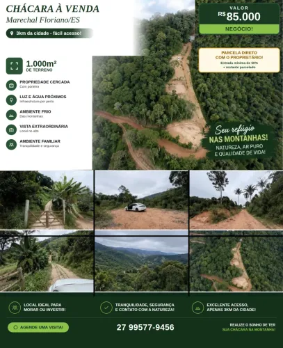 Chácaras em Marechal Floriano - 1000 m2 cada (Alto + Frio )