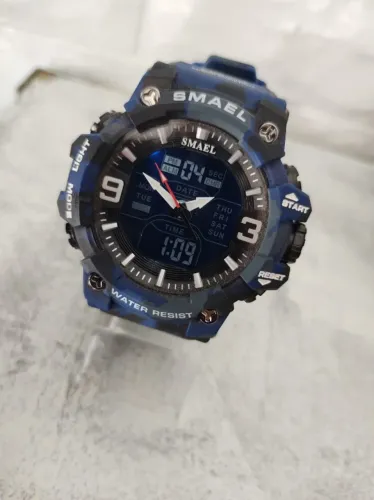 Relogio Smael Azul Camuflado Original A Prova d´Agua