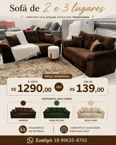 Sofá 2 e 3 lugares 