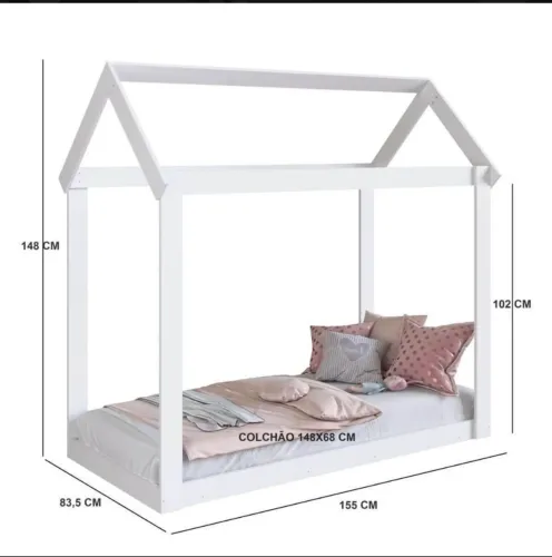 Cama solteiro casinha 