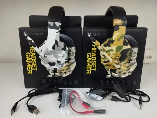 Fone Headset Gamer Entrada P3 , USB para ligar LED + Adaptador para Computador