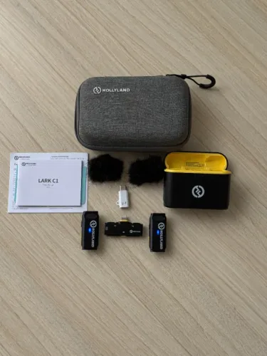 Microfone Sem Fio Hollyland Lark C1 Duo (2 TX + 1 RX + Adaptador USB-C)