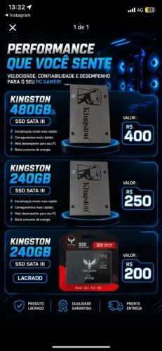Ssd kingston (SOMOS LOJA )