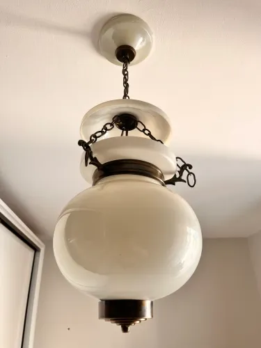 Lustre Vintage Original Anos 80 em Vidro - Excelente Estado