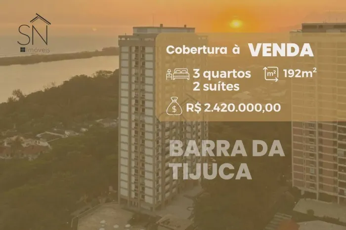 Cobertura com 3 dormitórios à venda, 192 m² por R$ 2.420.000,00 - Barra da Tijuca - Rio de