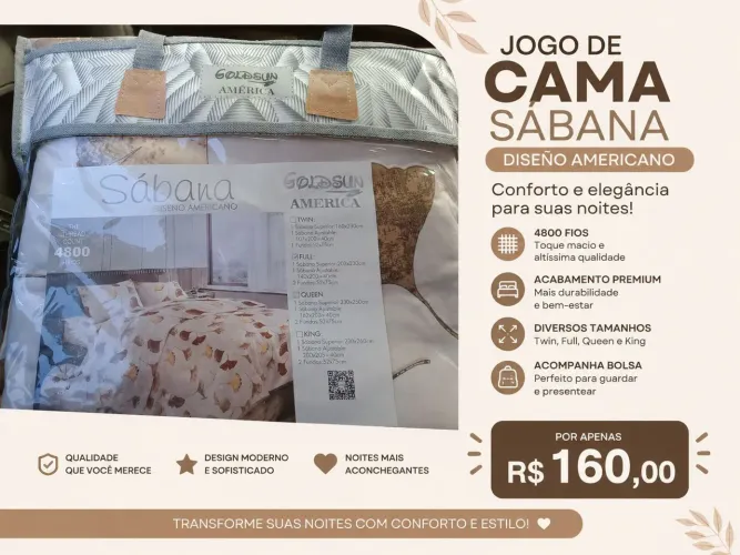 Jogo de lençol americano 