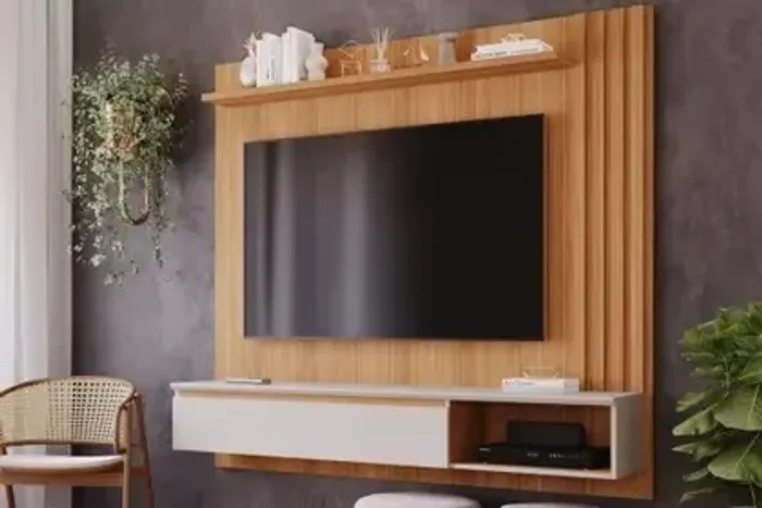Painel para TV até 60 Polegadas 100% MDF Panamá Plus com 1 Porta - Permobili