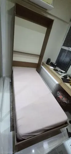 Cama de Solteiro Dobrável (Vira Estante) + Colchão Emma Completo
