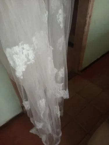 Véu de noiva Catedral com borda de renda