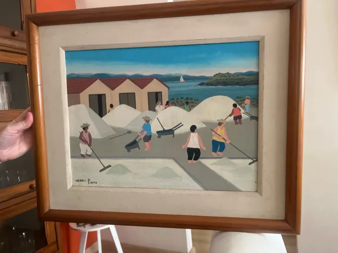 Quadro com pintura a mão  Ubiraci Pinto.