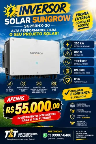 Inversor/Gerador Solar On-Grid 250KW Trif. 800V SG250HX-20 - Sungrow