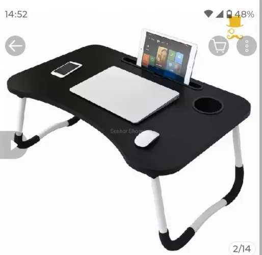 Mesa Para Notebook Portátil Mdf Grafite Suporte Para Laptop Dobrável Home Office