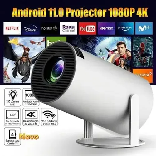 Projetor Megcubic Android WIFI HDMI Smart Cinema 4k HD