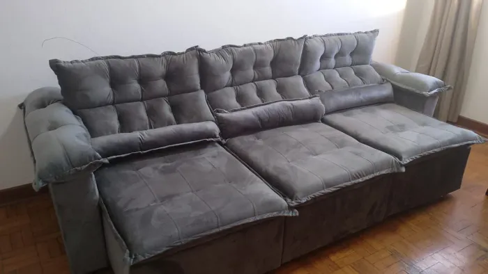 Sofá retrátil clara 2.5m frete grátis 