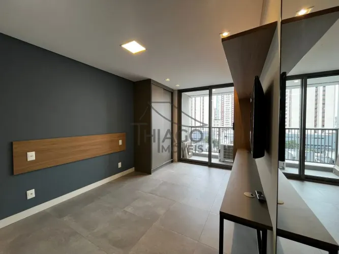 Studio novo com sacada e mobiliado de 26m² para locação, localizado no bairro do Tatuapé,