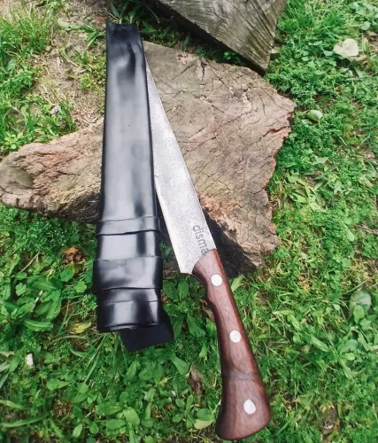 Facão Aço Carbono 58cm Corta Mato Com Bainha Full Tang