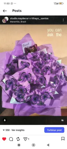 Buquê roxo de borboleta 