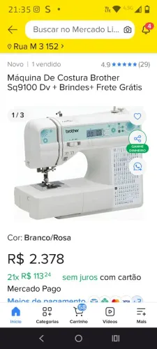 Máquina de costura elétrica BROTHER 