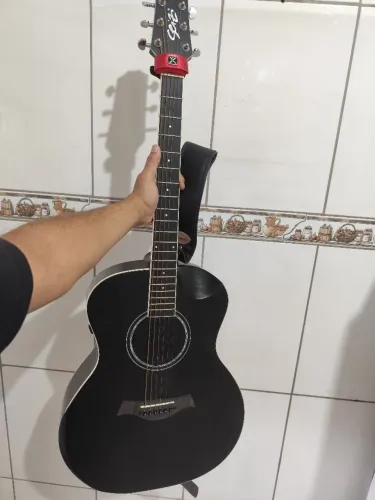 Violão Eletroacústico Seizi Nagoya Open Pore BK Mirai + Acessórios