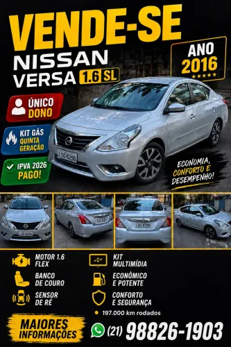 Nissan Versa SL 1.6 16V Flexstart 4P Mec. 2016