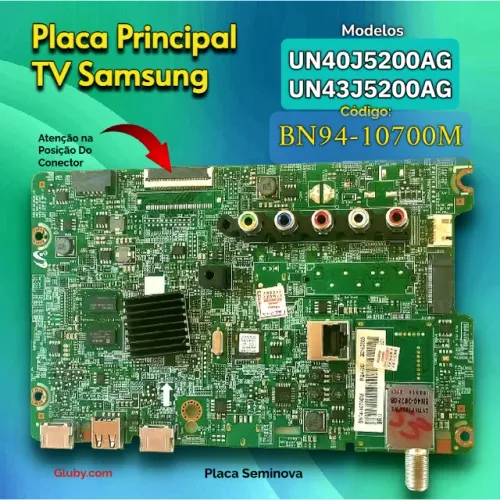 PLACA PRINCIPAL TV SAMSUNG MODELOS UN40J5200AG UN43J5200AG CÓDIGO: BN94-10700M